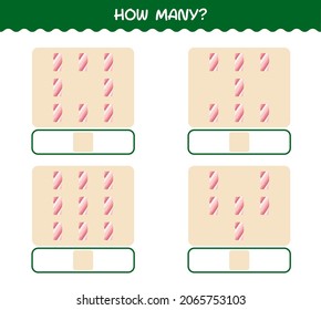 How many cartoon marshmallow. Counting game. Educational game for pre shool years kids and toddlers