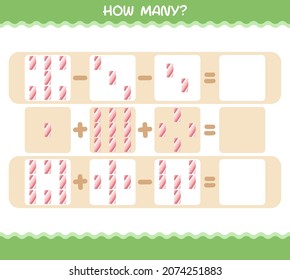 How many cartoon marshmallow. Counting game. Educational game for pre shool years kids and toddlers