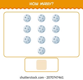 How many cartoon moon. Counting game. Educational game for pre shool years kids and toddlers
