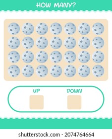 How many cartoon moon. Counting game. Educational game for pre shool years kids and toddlers