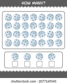 How many cartoon moon. Counting game. Educational game for pre shool years kids and toddlers