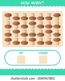 How many cartoon mushroom. Counting game. Educational game for pre shool years kids and toddlers