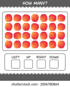 How many cartoon nectarine. Counting game. Educational game for pre shool years kids and toddlers