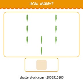 How many cartoon okra. Counting game. Educational game for pre shool years kids and toddlers