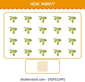 How many cartoon olive. Counting game. Educational game for pre shool years kids and toddlers