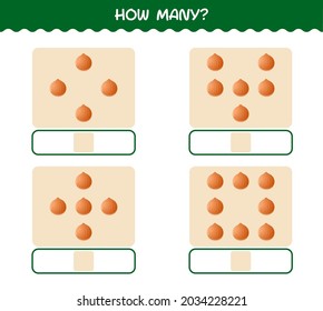 How many cartoon onion. Counting game. Educational game for pre shool years kids and toddlers