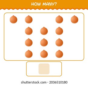 How many cartoon onion. Counting game. Educational game for pre shool years kids and toddlers