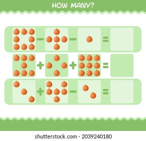 How many cartoon onion. Counting game. Educational game for pre shool years kids and toddlers