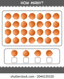 How many cartoon onion. Counting game. Educational game for pre shool years kids and toddlers