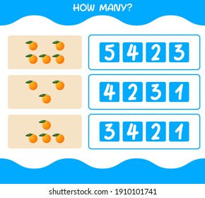 How many cartoon orange. Counting game. Educational game for pre shool years kids and toddlers