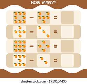 How many cartoon orange. Counting game. Educational game for pre shool years kids and toddlers