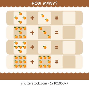 How many cartoon orange. Counting game. Educational game for pre shool years kids and toddlers