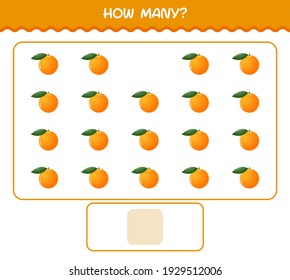 How many cartoon orange. Counting game. Educational game for pre shool years kids and toddlers