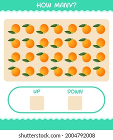 How many cartoon orange. Counting game. Educational game for pre shool years kids and toddlers