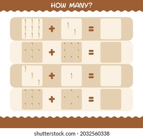 How many cartoon parsnip. Counting game. Educational game for pre shool years kids and toddlers