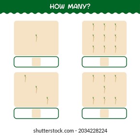 How many cartoon parsnip. Counting game. Educational game for pre shool years kids and toddlers
