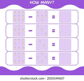 How many cartoon parsnip. Counting game. Educational game for pre school years kids and toddlers
