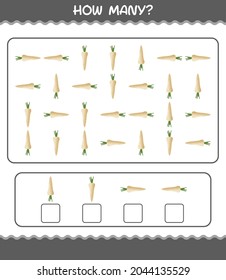 How many cartoon parsnip. Counting game. Educational game for pre shool years kids and toddlers