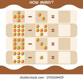 How many cartoon peach. Counting game. Educational game for pre shool years kids and toddlers