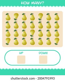 How many cartoon pear. Counting game. Educational game for pre shool years kids and toddlers
