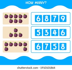How many cartoon plum. Counting game. Educational game for pre shool years kids and toddlers