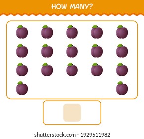 How many cartoon plum. Counting game. Educational game for pre shool years kids and toddlers