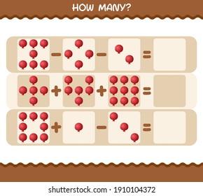 How many cartoon pomegranate. Counting game. Educational game for pre shool years kids and toddlers