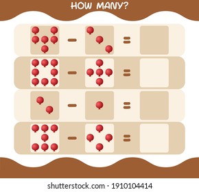 How many cartoon pomegranate. Counting game. Educational game for pre shool years kids and toddlers