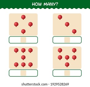 How many cartoon pomegranate. Counting game. Educational game for pre shool years kids and toddlers