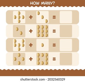 How many cartoon potato. Counting game. Educational game for pre shool years kids and toddlers