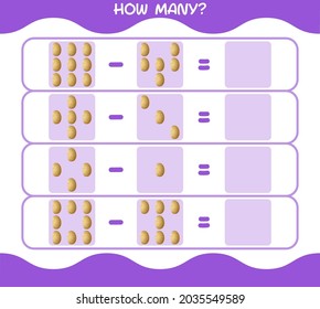 How many cartoon potato. Counting game. Educational game for pre school years kids and toddlers