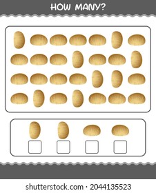 How many cartoon potato. Counting game. Educational game for pre shool years kids and toddlers