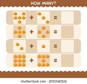 How many cartoon pumpkin. Counting game. Educational game for pre shool years kids and toddlers