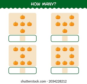 How many cartoon pumpkin. Counting game. Educational game for pre shool years kids and toddlers