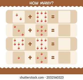 How many cartoon radish. Counting game. Educational game for pre shool years kids and toddlers