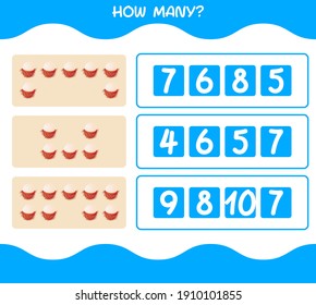 How many cartoon rambutan. Counting game. Educational game for pre shool years kids and toddlers