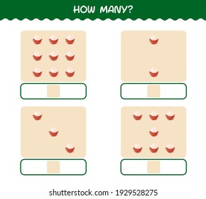 How many cartoon rambutan. Counting game. Educational game for pre shool years kids and toddlers