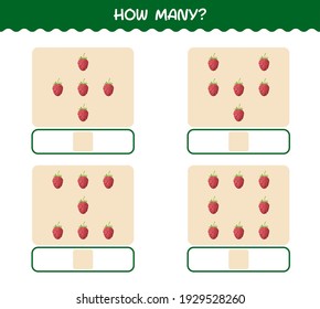 How many cartoon raspberry. Counting game. Educational game for pre shool years kids and toddlers