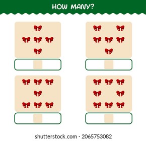 How many cartoon ribbon. Counting game. Educational game for pre shool years kids and toddlers