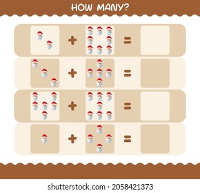 How many cartoon santa claus. Counting game. Educational game for pre shool years kids and toddlers