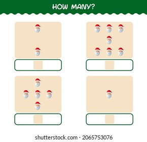 How many cartoon santa claus. Counting game. Educational game for pre shool years kids and toddlers