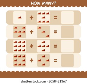 How many cartoon santa sleigh. Counting game. Educational game for pre shool years kids and toddlers