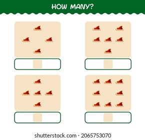 How many cartoon santa sleigh. Counting game. Educational game for pre shool years kids and toddlers
