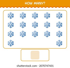 ¿Cuántos dibujos animados copan nieve? Juego de conteo. Juego educativo para niños y niños en edad preescolar