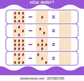How many cartoon sock. Counting game. Educational game for pre shool years kids and toddlers