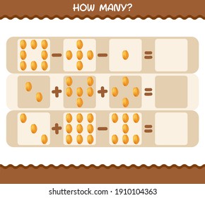 How many cartoon starfruit. Counting game. Educational game for pre shool years kids and toddlers