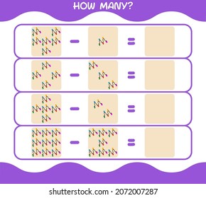 How many cartoon string light. Counting game. Educational game for pre shool years kids and toddlers