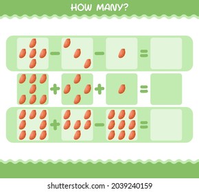 How many cartoon sweet potato. Counting game. Educational game for pre shool years kids and toddlers