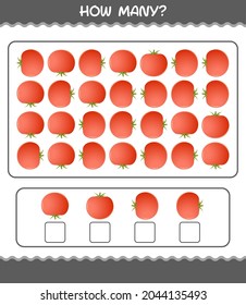 How many cartoon tomato. Counting game. Educational game for pre shool years kids and toddlers