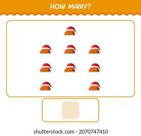 How many cartoon turkey. Counting game. Educational game for pre shool years kids and toddlers